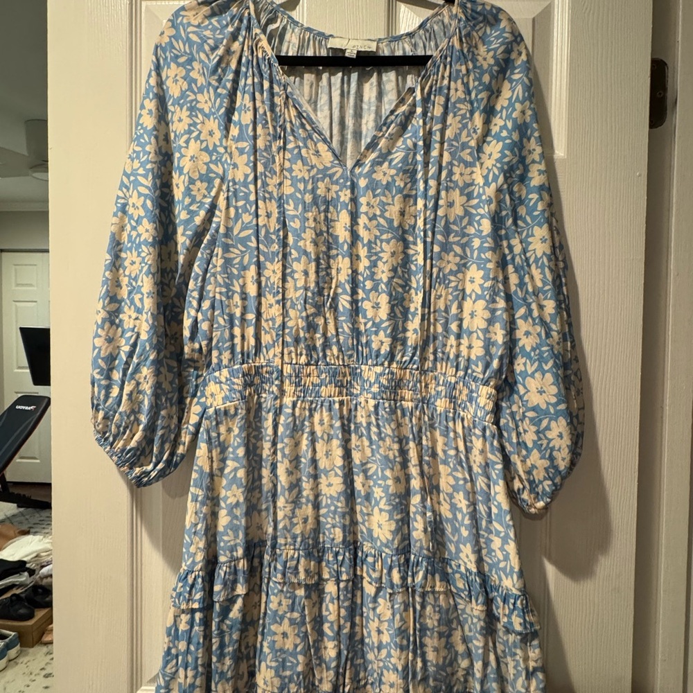 Pinch Blue and White Smocked Tiered Sundress